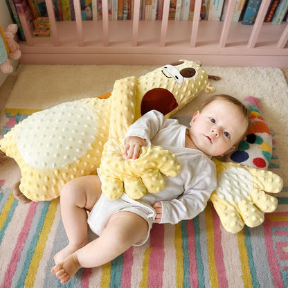 doudou mains apaisantes-jaune-bébé calme tapis