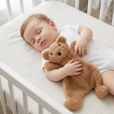 Doudou ourson tout doux beige bébé calme dort