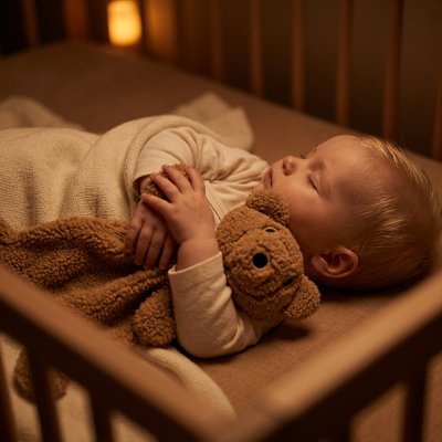 Doudou ourson tout doux marron bébé dort