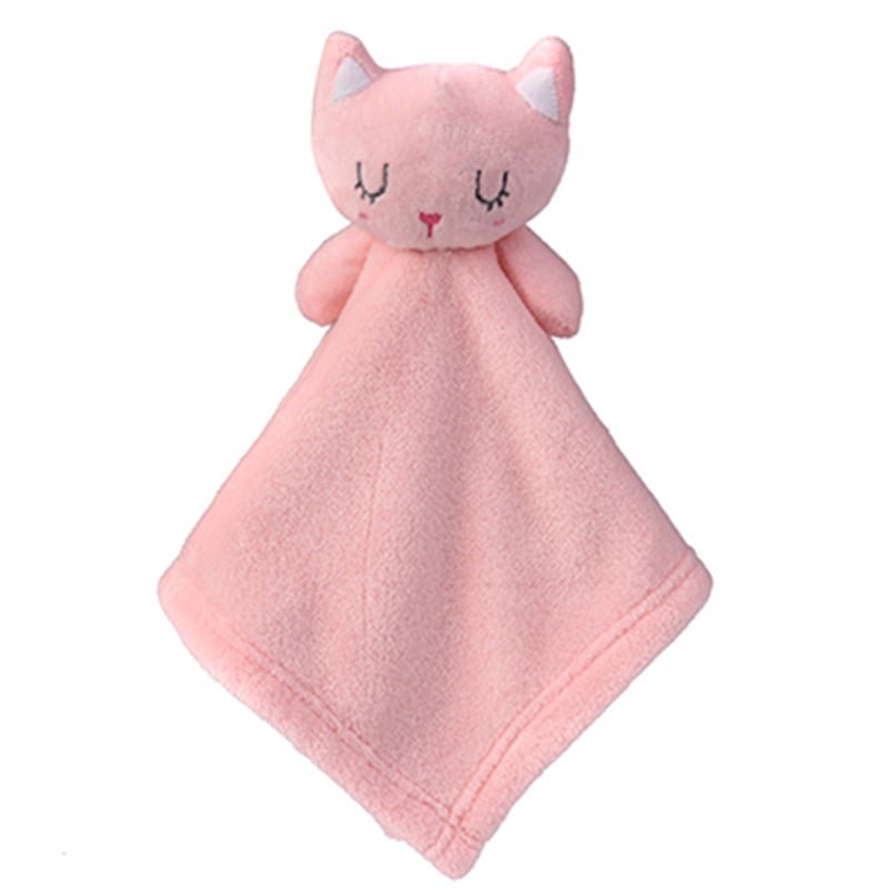 doudou plat chat rose velours apaisant