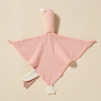 doudou plat cygne coton bio rose