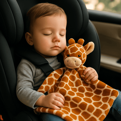 doudou plat girafe long cou bronze bébé dort dans autos