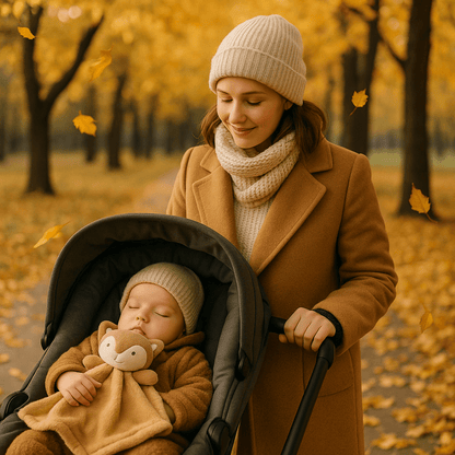 doudou plat loutre brun velours doux bebe maman poussette
