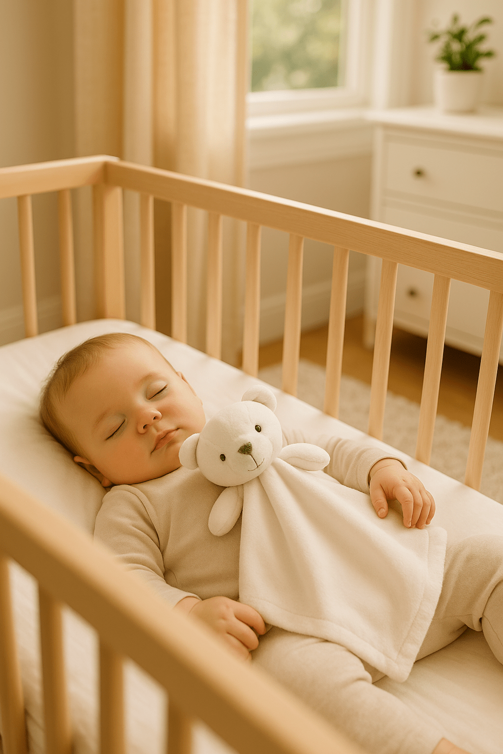 doudou plat ours blanc velours écolo bébé dort