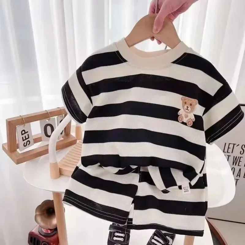 ensemble pyjama bébé léger coton rayé été