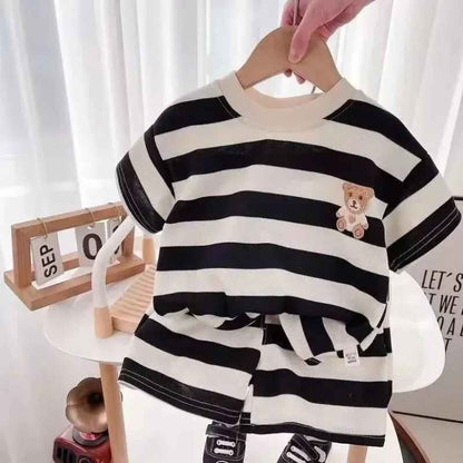 ensemble pyjama bébé léger coton rayé été