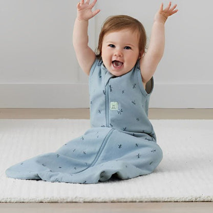 gigoteuse bébé bleu enfant joyeux mains air