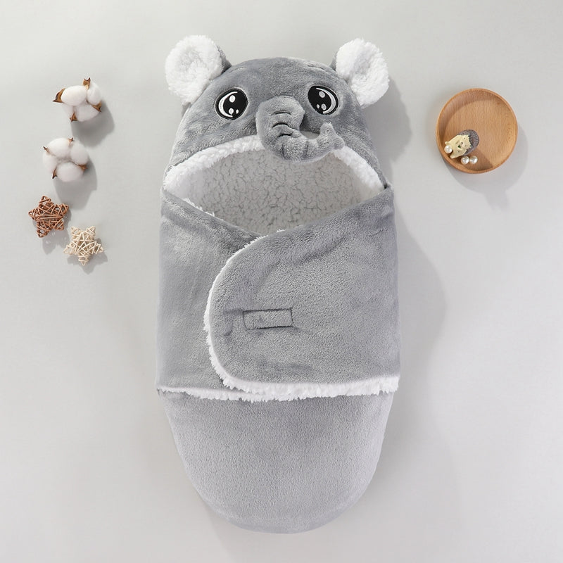 gigoteuse hiver bebe-cocon douillet éléphant gris flanelle polaire
