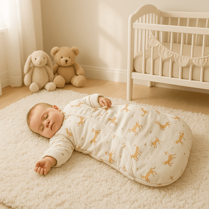 gigoteuse hiver renard bébé dort tapis