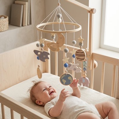 Mobile bebe mélodies douces cosmos bébé lit impressionné