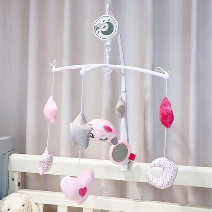 Mobile bebe musical apaisé hiboux rose
