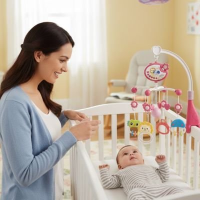 Mobile musical bébé doux rêves bébé mama contents