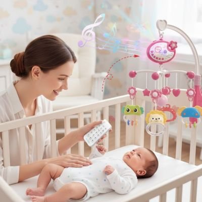 Mobile musical bébé doux rêves mama télécommande musique