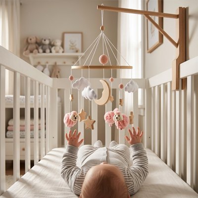 Mobile pour bébé douce nuit bébé couché dos s'amuse