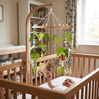 Mobile pour bébé mélodies apaisantes safari bébé couché lit admire