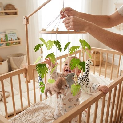 Mobile pour bébé mélodies apaisantes safari bébé lit admire