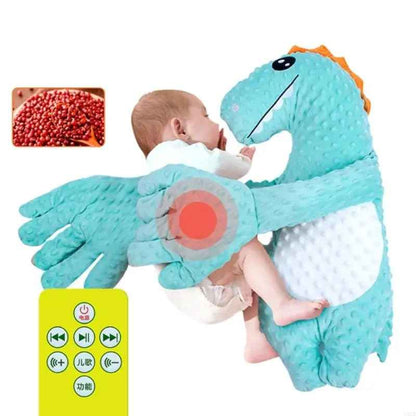 peluche qui tapote bébé Dino bleu berceuses apaisante avec télécommande