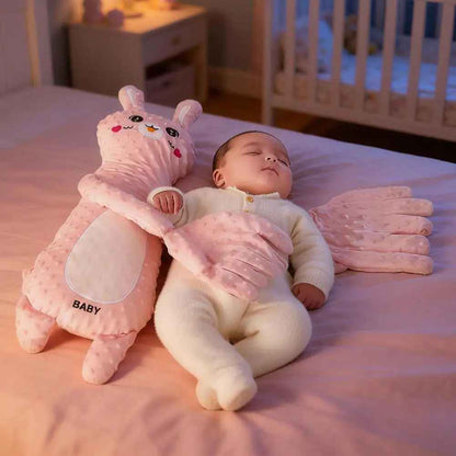 Peluche qui tapote bébé lapin rose apaisante bébé dort