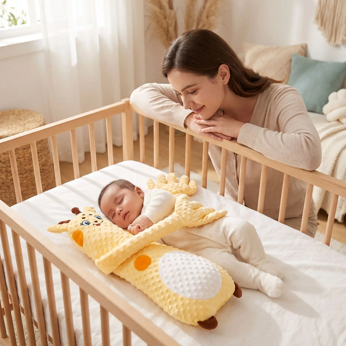 peluche tapotant bébé cerf jaune hypoallergénique bébé dort maman apprécie