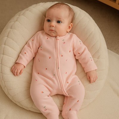 pyjama bébé douceur bio motif cerise bébé relaxe