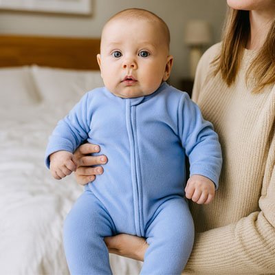 pyjama bébé douceur coton bleu bébé bras maman