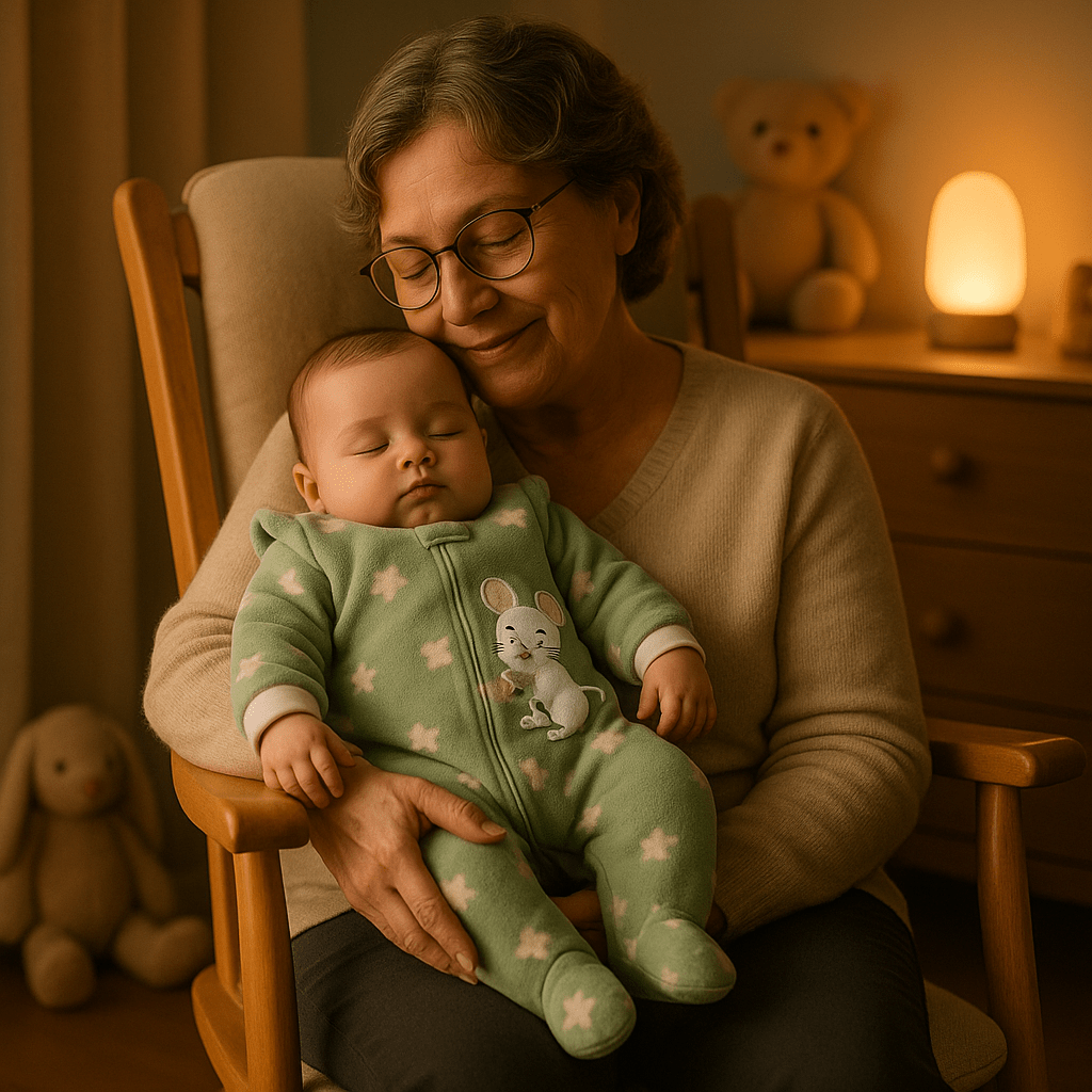 pyjama-bébé-fille-nuit-calme-grand-maman petite fille dort