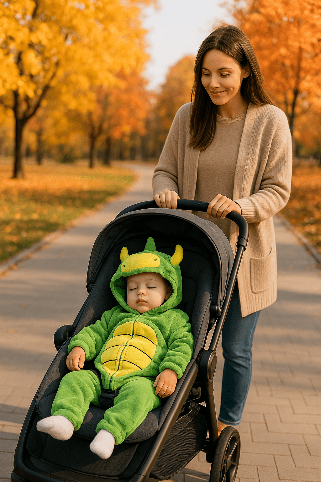 pyjama bébé garçon douce nuit dinosaure vert maman bébé poussette