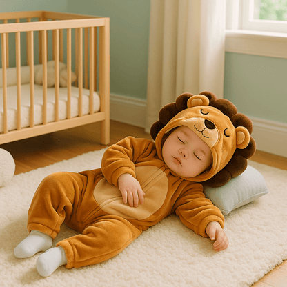 pyjama bébé garçon douce nuit lion brun bébé dort oreiller