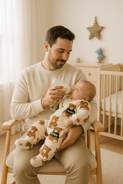 pyjama bébé garçon flanelle confort papa biberon bébé