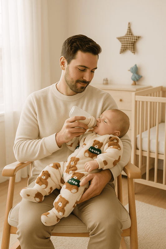 pyjama bébé garçon flanelle confort papa biberon bébé