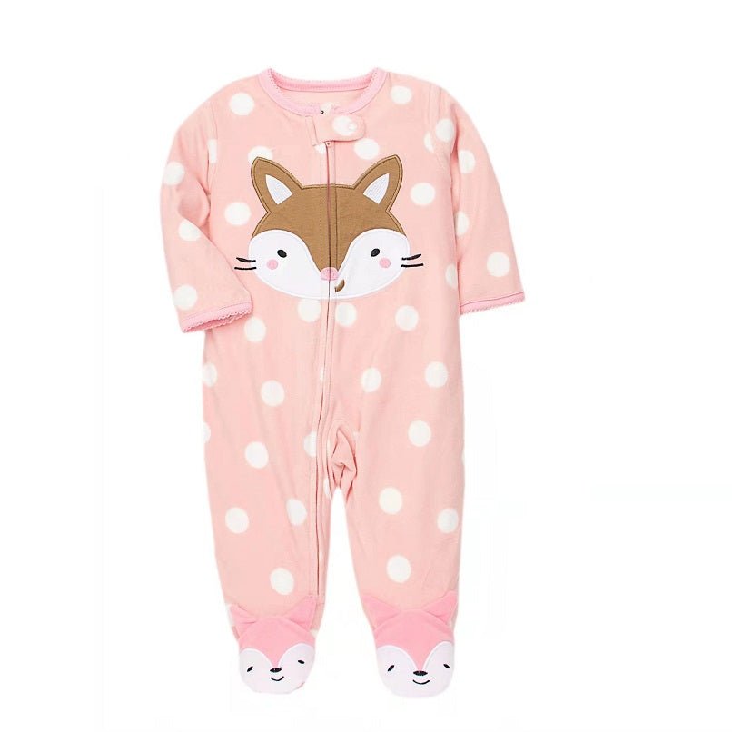 pyjama bébé renard polaire doux rose