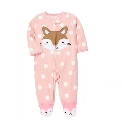 pyjama bébé renard polaire doux rose