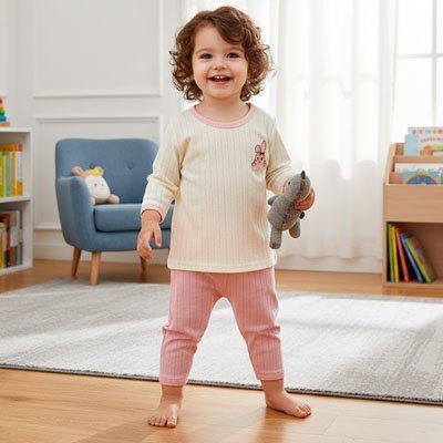 Pyjama bébé Ti lapin confortable fille chic souriante
