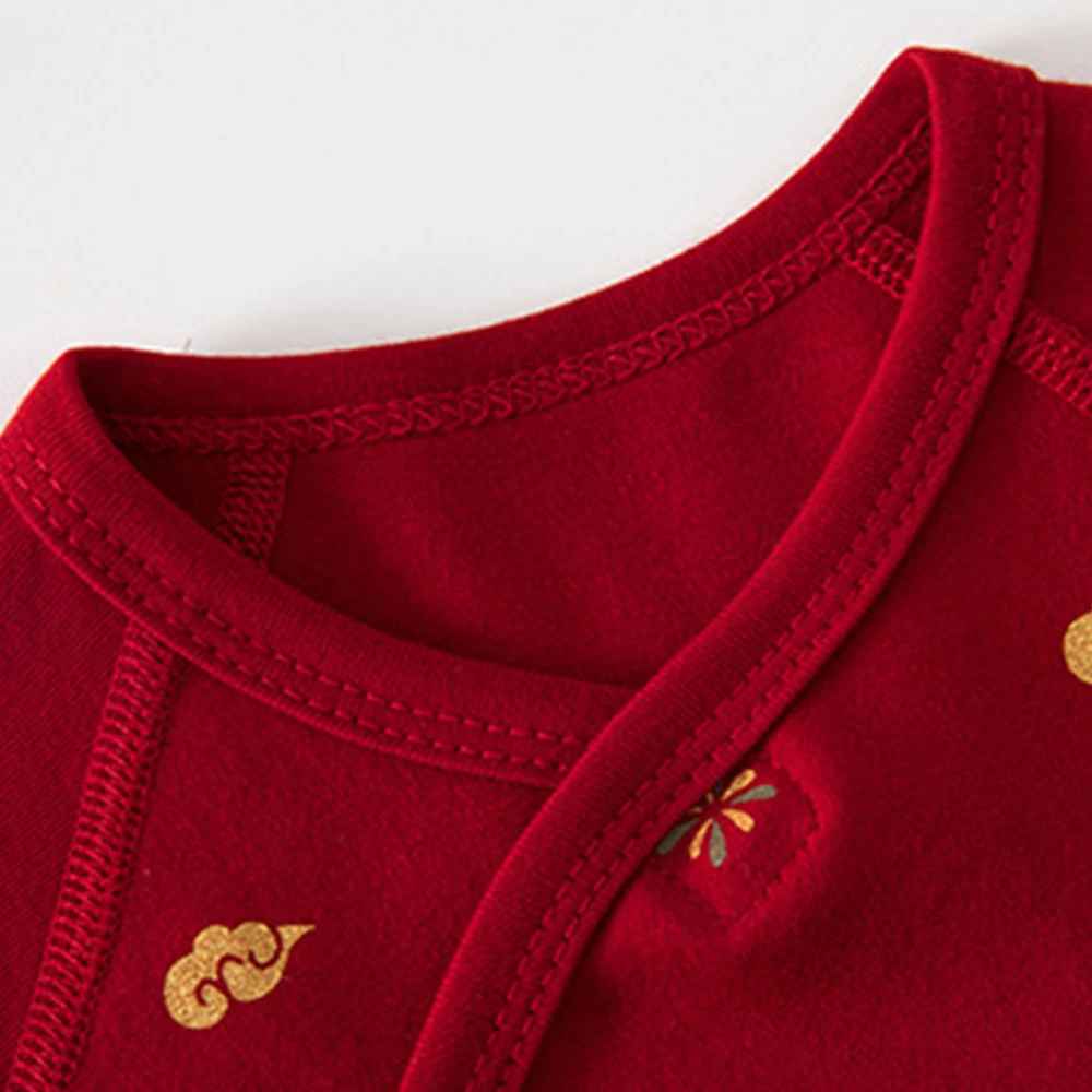 pyjama de noël bébé coton Poisson élégant rouge col rond