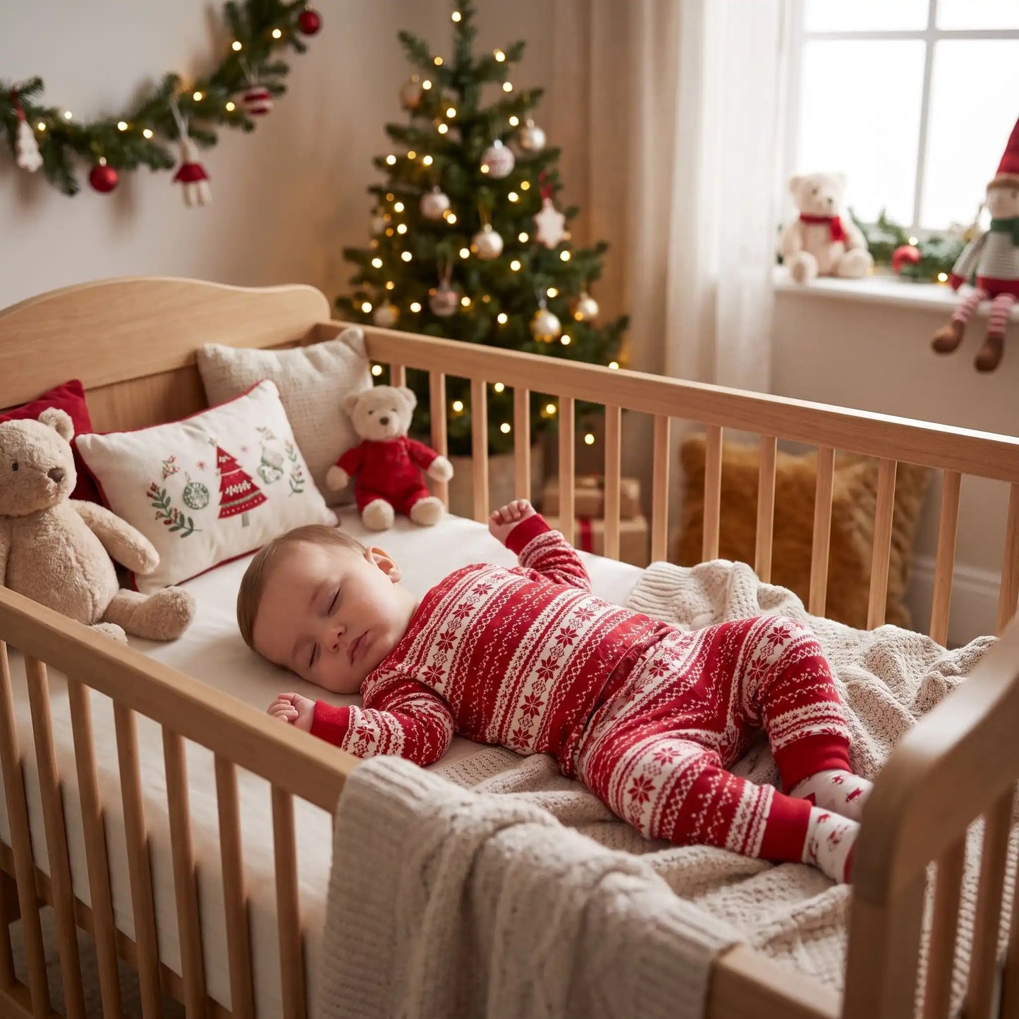 pyjama de noel famille assorti confort festif bebe dort paisiblement