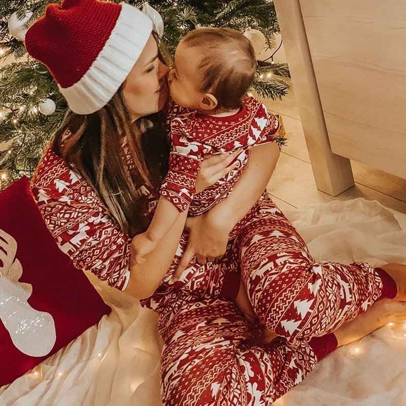 Pyjama de noël famille assorti confort festif mama bisous bébé
