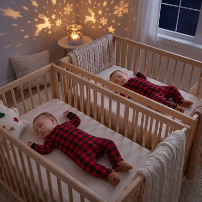 Pyjama de Noël bébé Cerf coton doux jumeaux dorment paisiblement