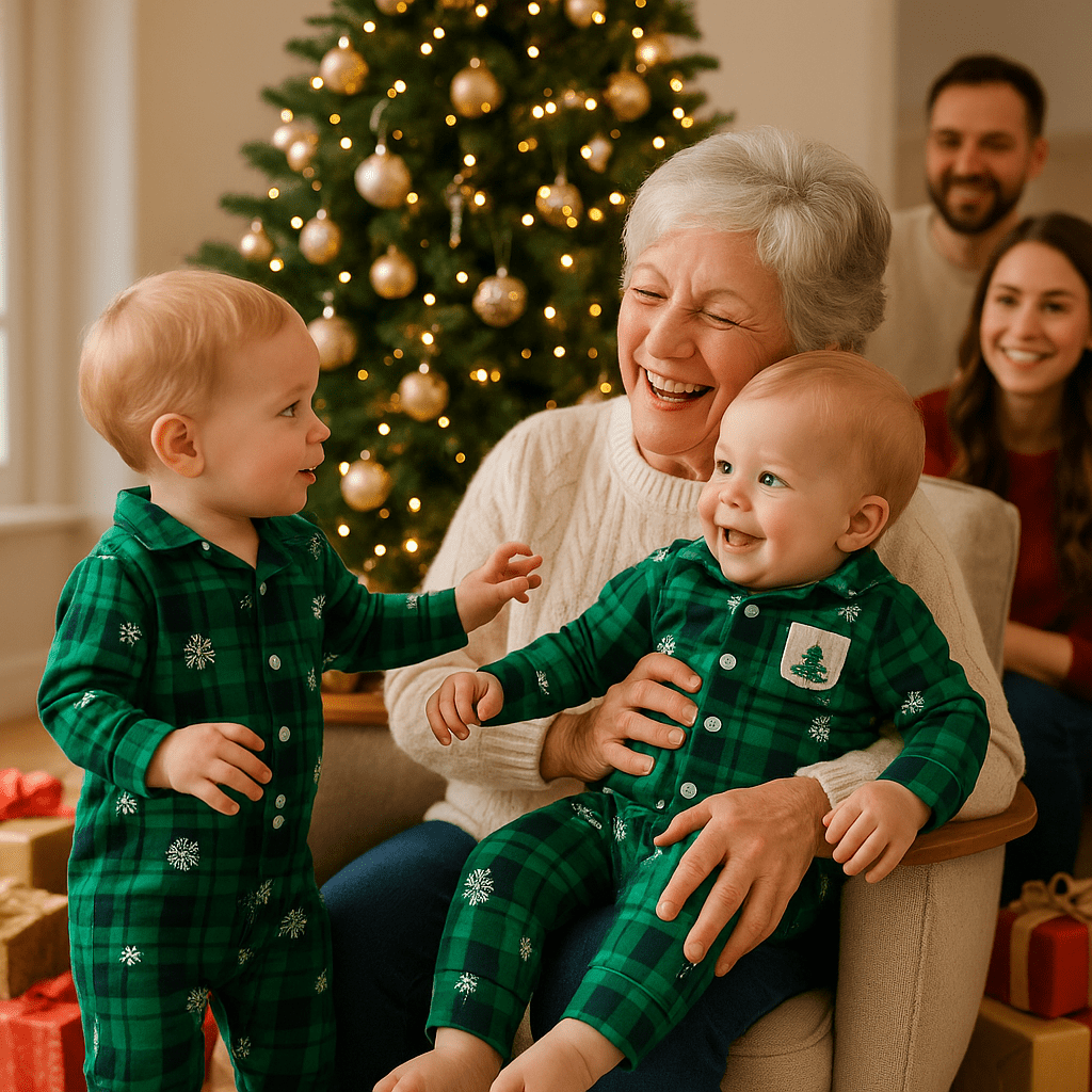 PYJAMA NOEL BEBE COTON DOUX PREMIER NOEL VERT MAMY JOYEUSE