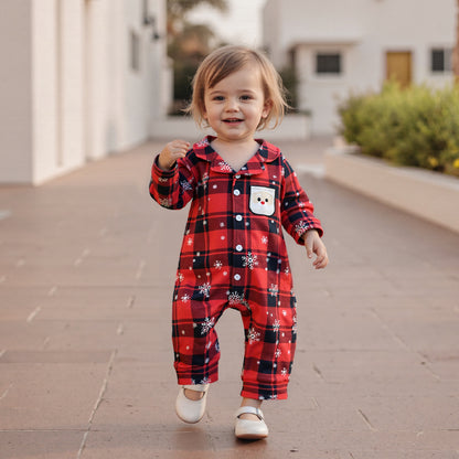 PYJAMA NOEL BEBE COTON DOUX PREMIER NOEL ROUGE FILLETTE MARCHE