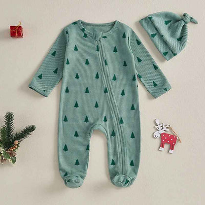 pyjama noël bébé coton doux sapin magique vert sommeil serein bébé 