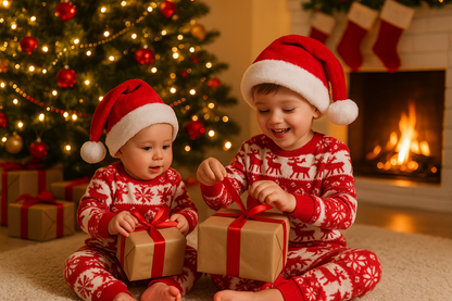 pyjama noël bébé douillet flanelle trois pièces cadeaux sœurs 