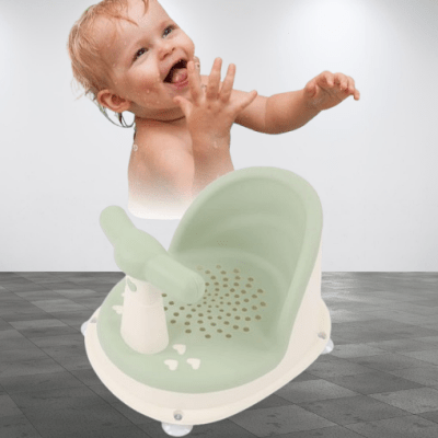 Siège de bain bébé ergonomique  sécurisé  vert bébé joyeux