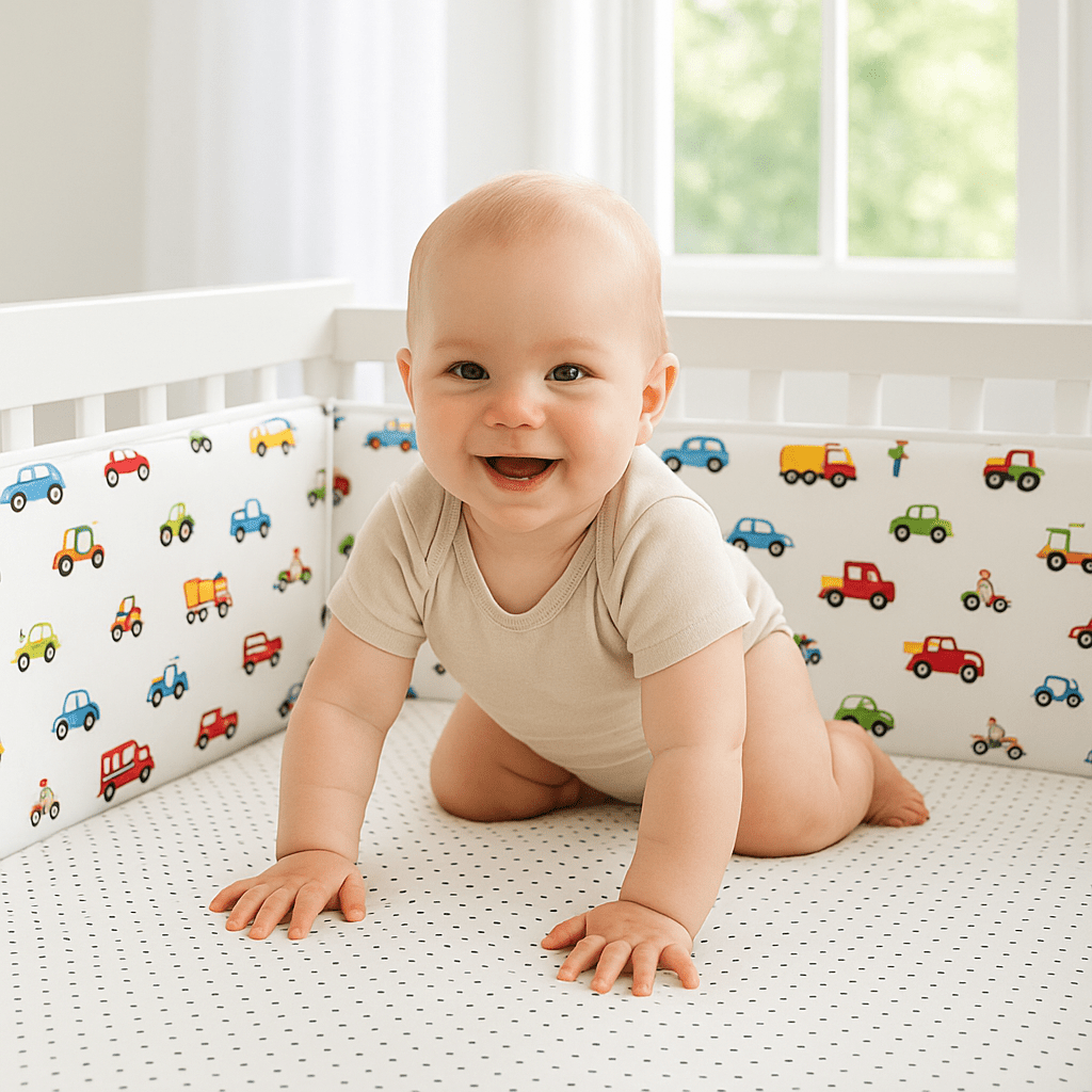 tour de lit monobloc autos bébé quatre pattes