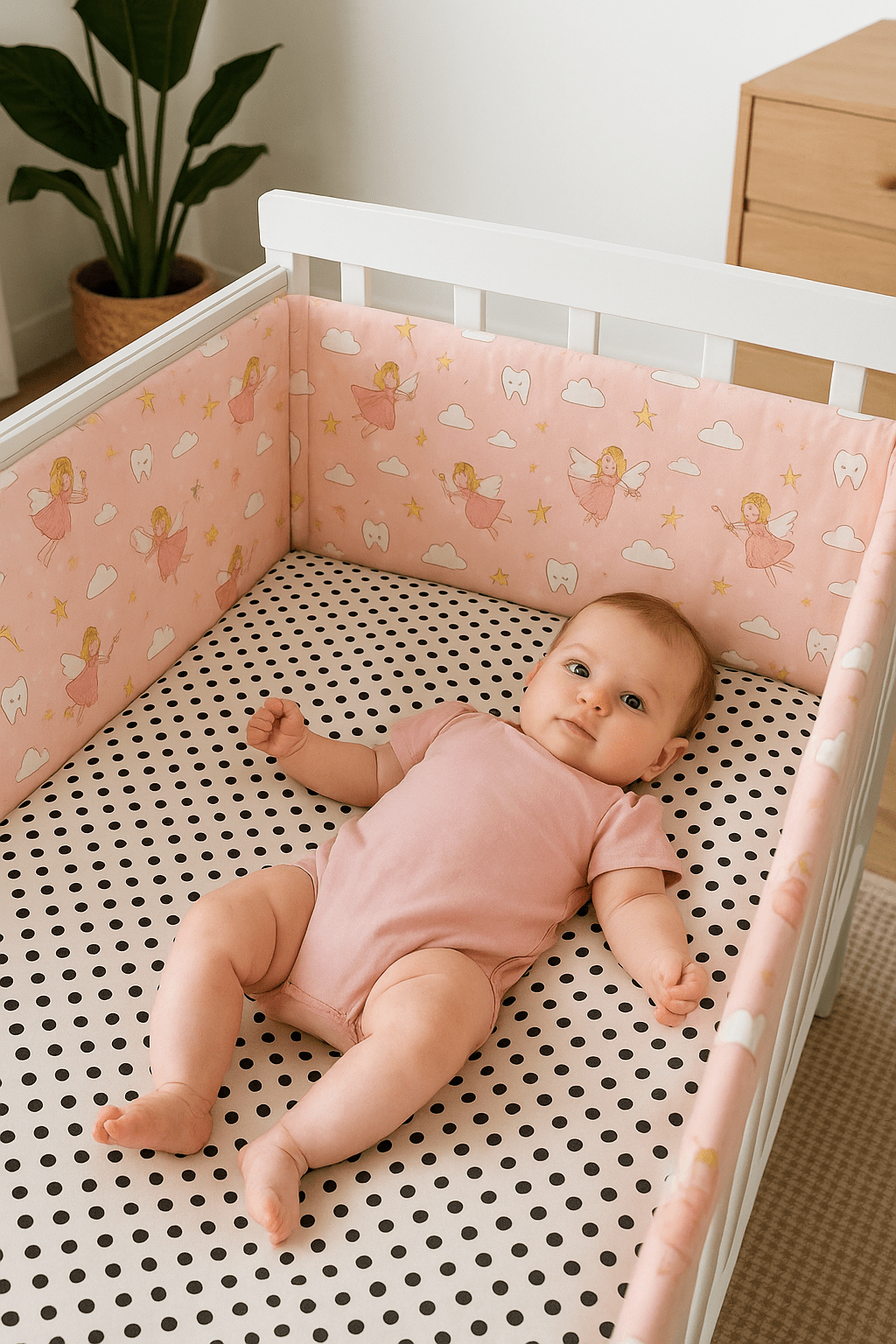 tour de lit monobloc bébé couché sur le dos