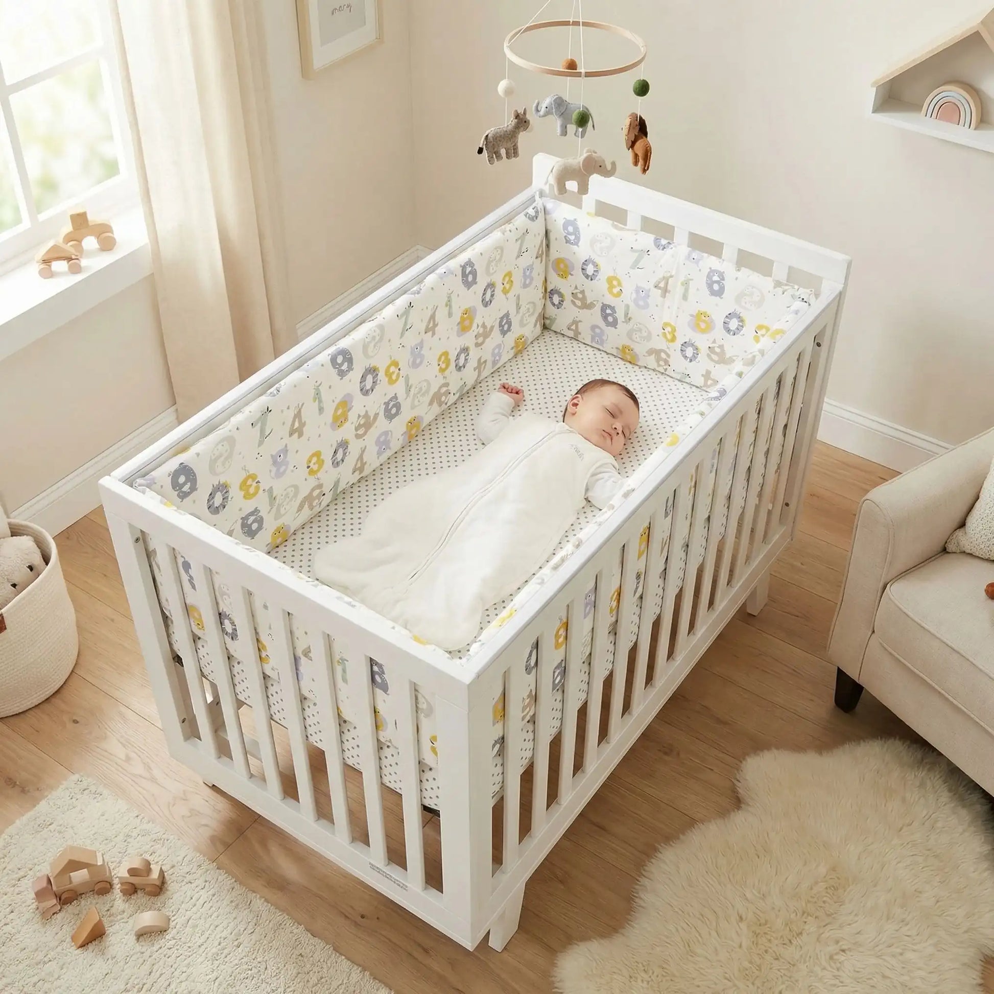 tour de lit pour bébé coton doux moelleux bébé dort