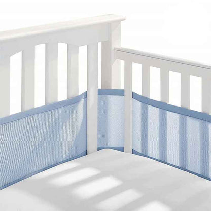 tour de lit respirant 2 pièces  tissus aéré 3D bleu
