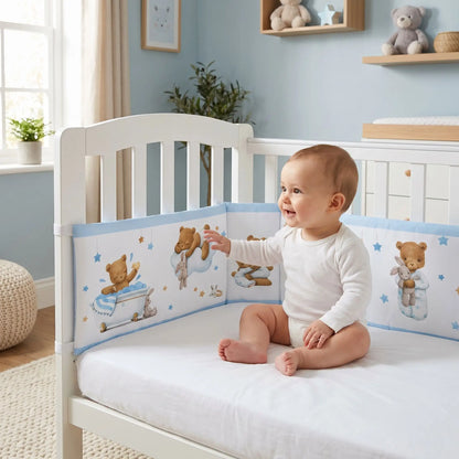 tour de lit bébé mailles sécurisante Ourson zen bébé assis