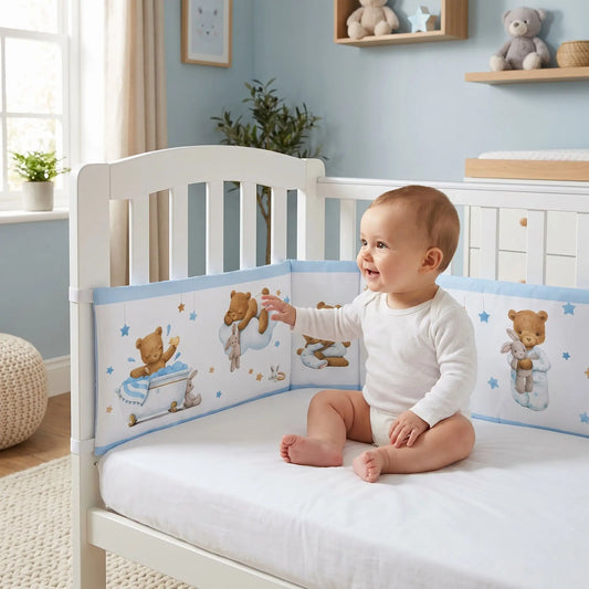 tour de lit bébé mailles sécurisante Ourson zen bébé assis