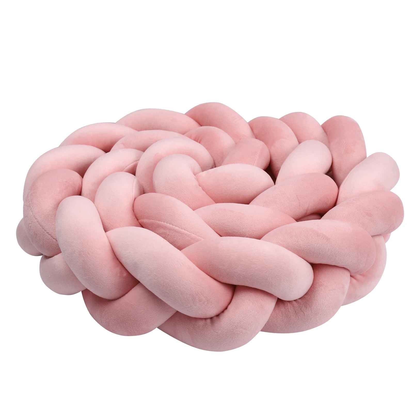 tour de lit respirant coton hypoallergénique tressé Rose rouleau