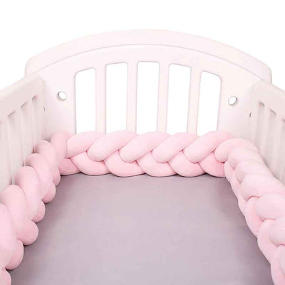tour de lit respirant coton hypoallergénique tressé Rose 
